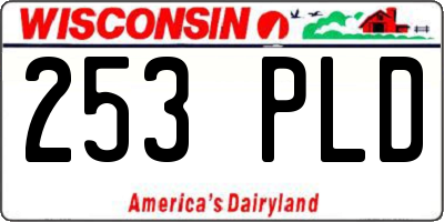 WI license plate 253PLD