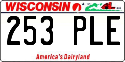 WI license plate 253PLE