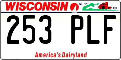 WI license plate 253PLF