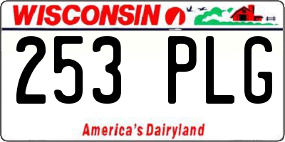 WI license plate 253PLG