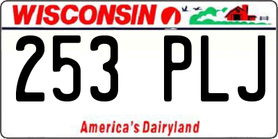 WI license plate 253PLJ