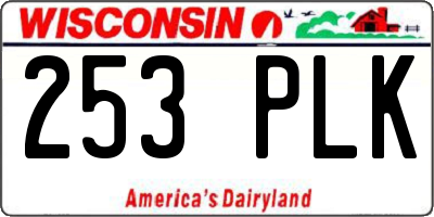 WI license plate 253PLK