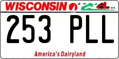 WI license plate 253PLL