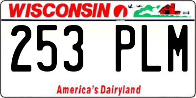 WI license plate 253PLM