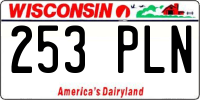 WI license plate 253PLN