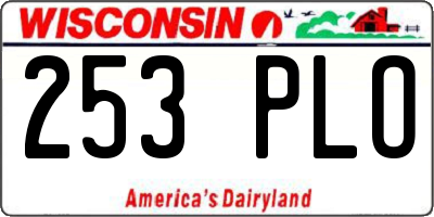 WI license plate 253PLO