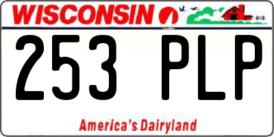 WI license plate 253PLP