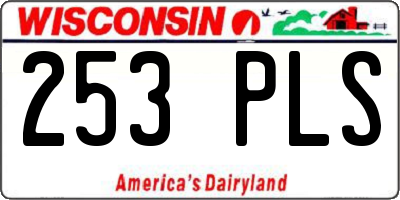 WI license plate 253PLS