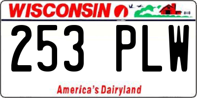 WI license plate 253PLW