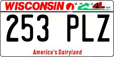 WI license plate 253PLZ