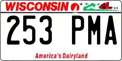 WI license plate 253PMA
