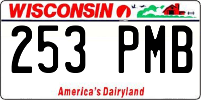 WI license plate 253PMB