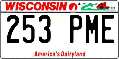WI license plate 253PME