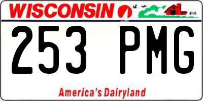 WI license plate 253PMG