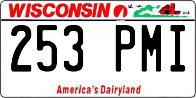 WI license plate 253PMI