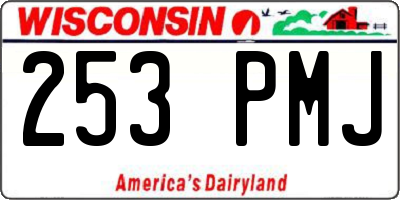 WI license plate 253PMJ
