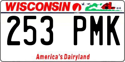 WI license plate 253PMK