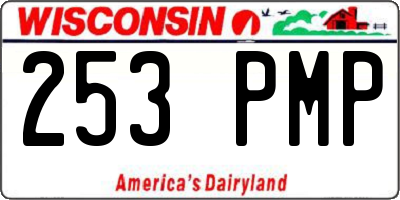 WI license plate 253PMP
