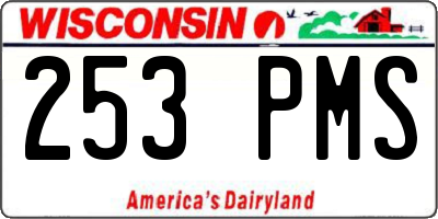 WI license plate 253PMS