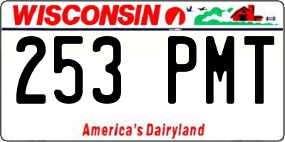 WI license plate 253PMT