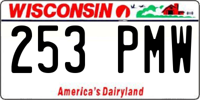 WI license plate 253PMW