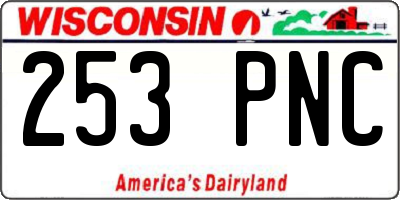 WI license plate 253PNC