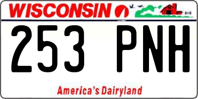 WI license plate 253PNH