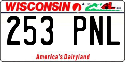 WI license plate 253PNL
