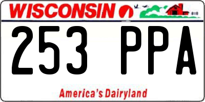 WI license plate 253PPA