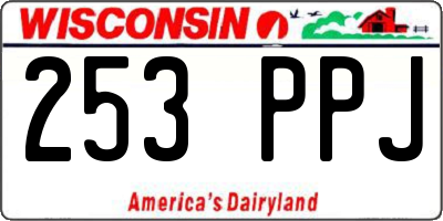 WI license plate 253PPJ
