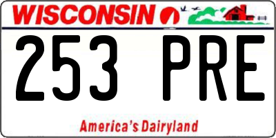 WI license plate 253PRE