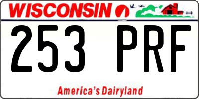 WI license plate 253PRF