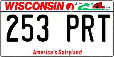 WI license plate 253PRT