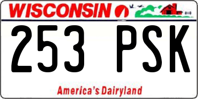 WI license plate 253PSK