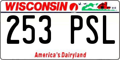 WI license plate 253PSL