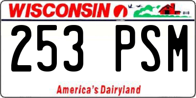 WI license plate 253PSM