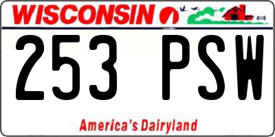 WI license plate 253PSW