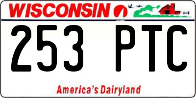 WI license plate 253PTC