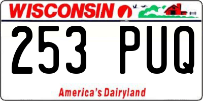 WI license plate 253PUQ