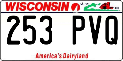 WI license plate 253PVQ
