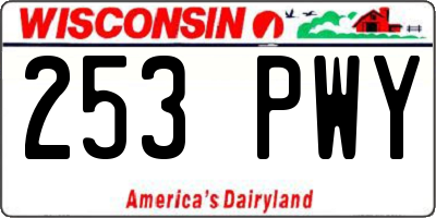 WI license plate 253PWY