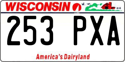 WI license plate 253PXA
