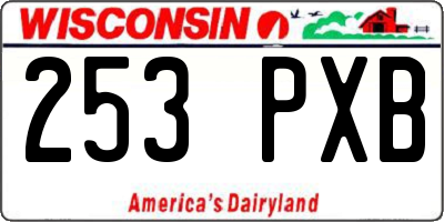 WI license plate 253PXB