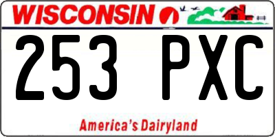 WI license plate 253PXC