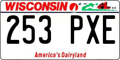 WI license plate 253PXE
