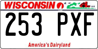 WI license plate 253PXF