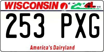 WI license plate 253PXG
