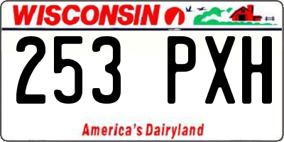 WI license plate 253PXH