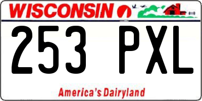 WI license plate 253PXL