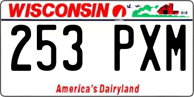 WI license plate 253PXM